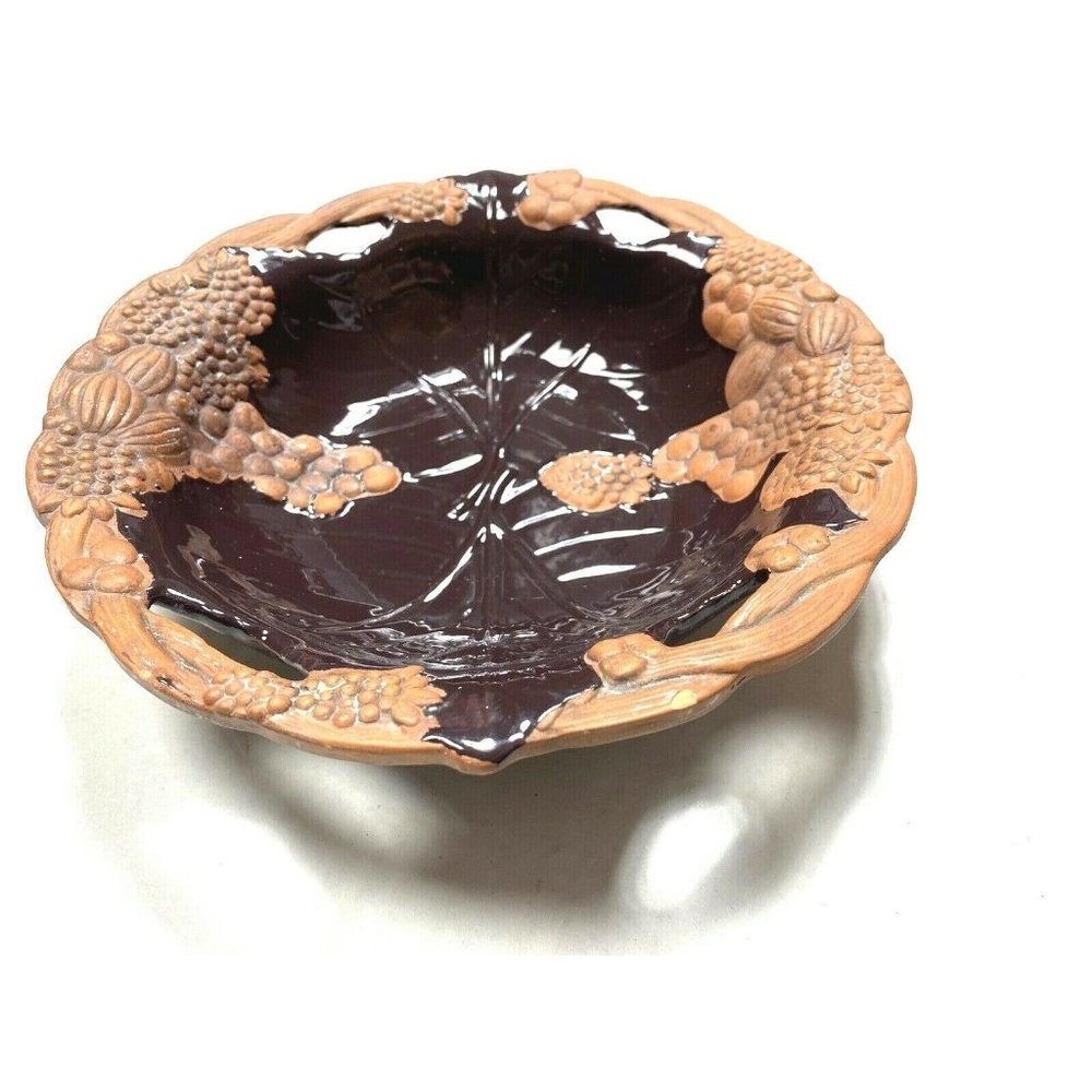 Vintage Gorgeous Claire Burke Eggplant Terra Cotta Potpourri Fragrance Bowl Wax